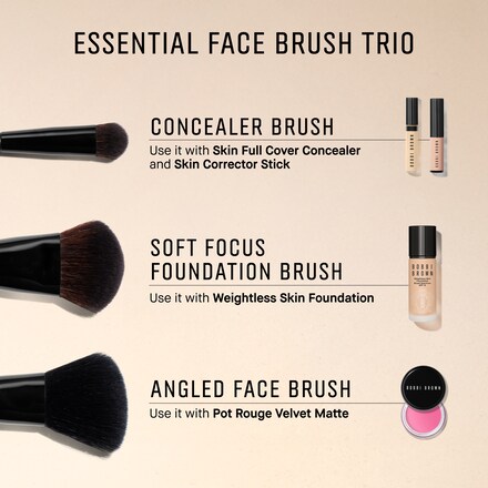 Essential Face Makeup Brush Trio